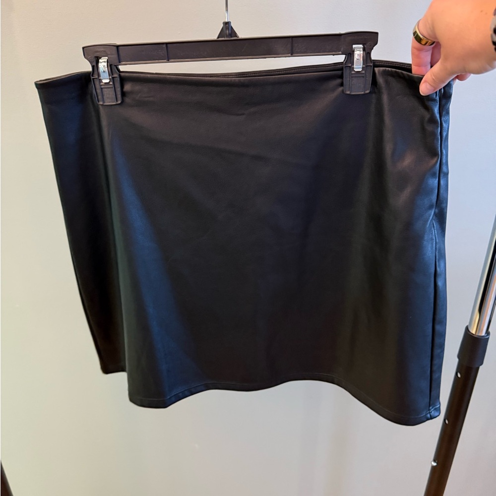 Good American Leather Mini Skirt